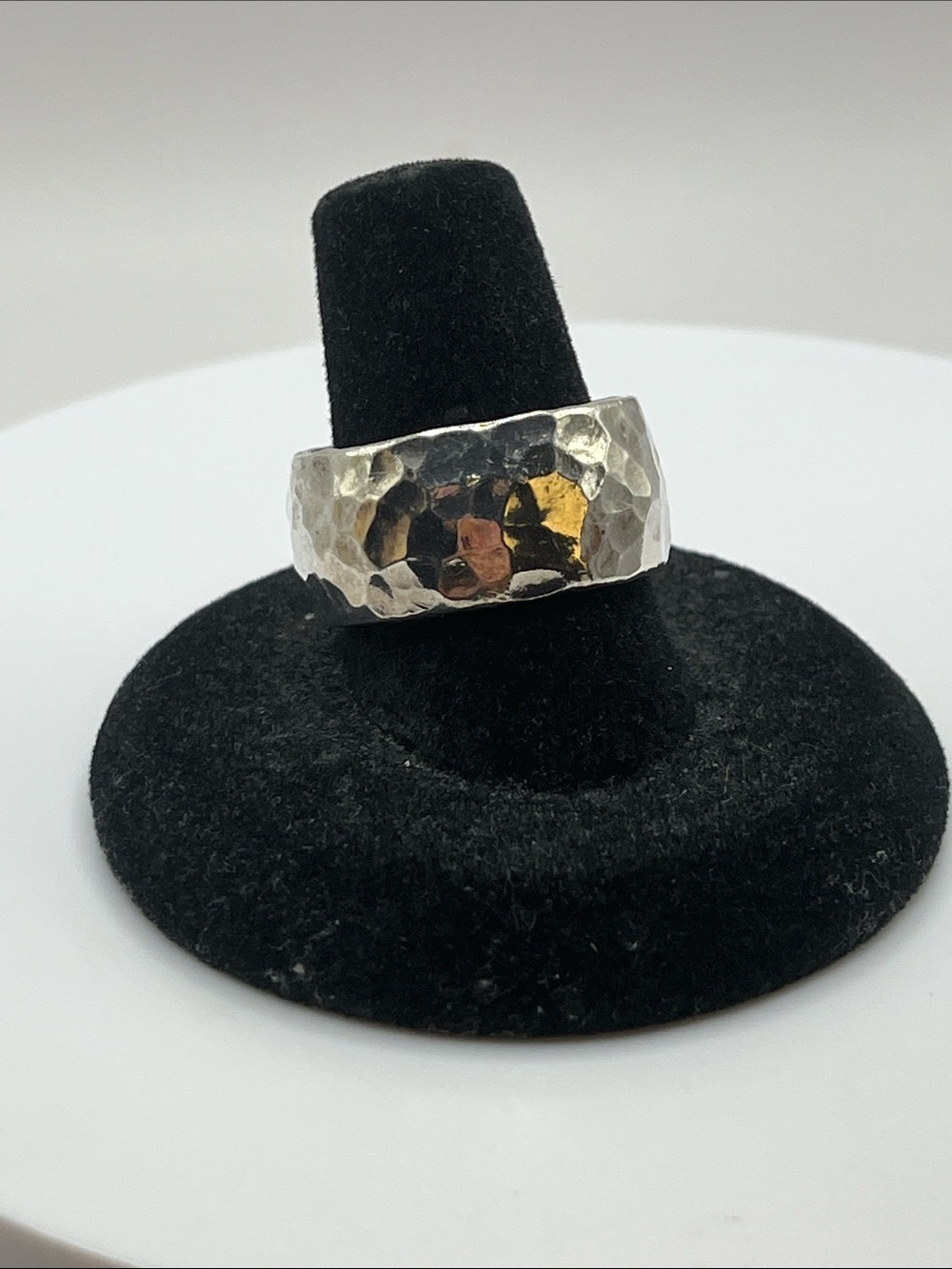 Silpada Sterling Silver Hammered Cuff Ring Wide Band Ring Size 9